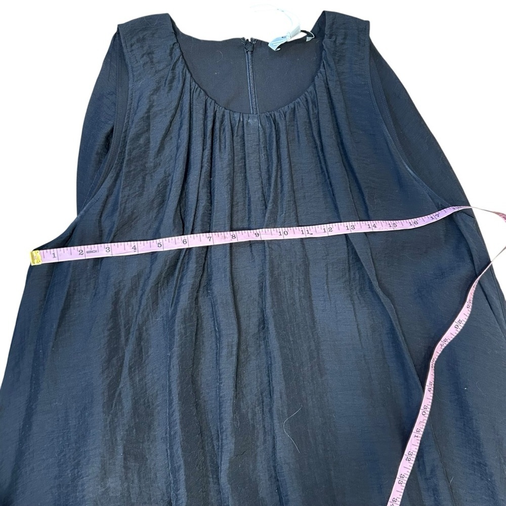 NWT COS black sleeveless bubble hem shift dress size medium Tencel minimalist - Picture 8 of 8